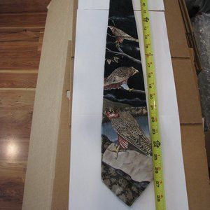 100% silk men's tie "Valley of the Hawks" 1x